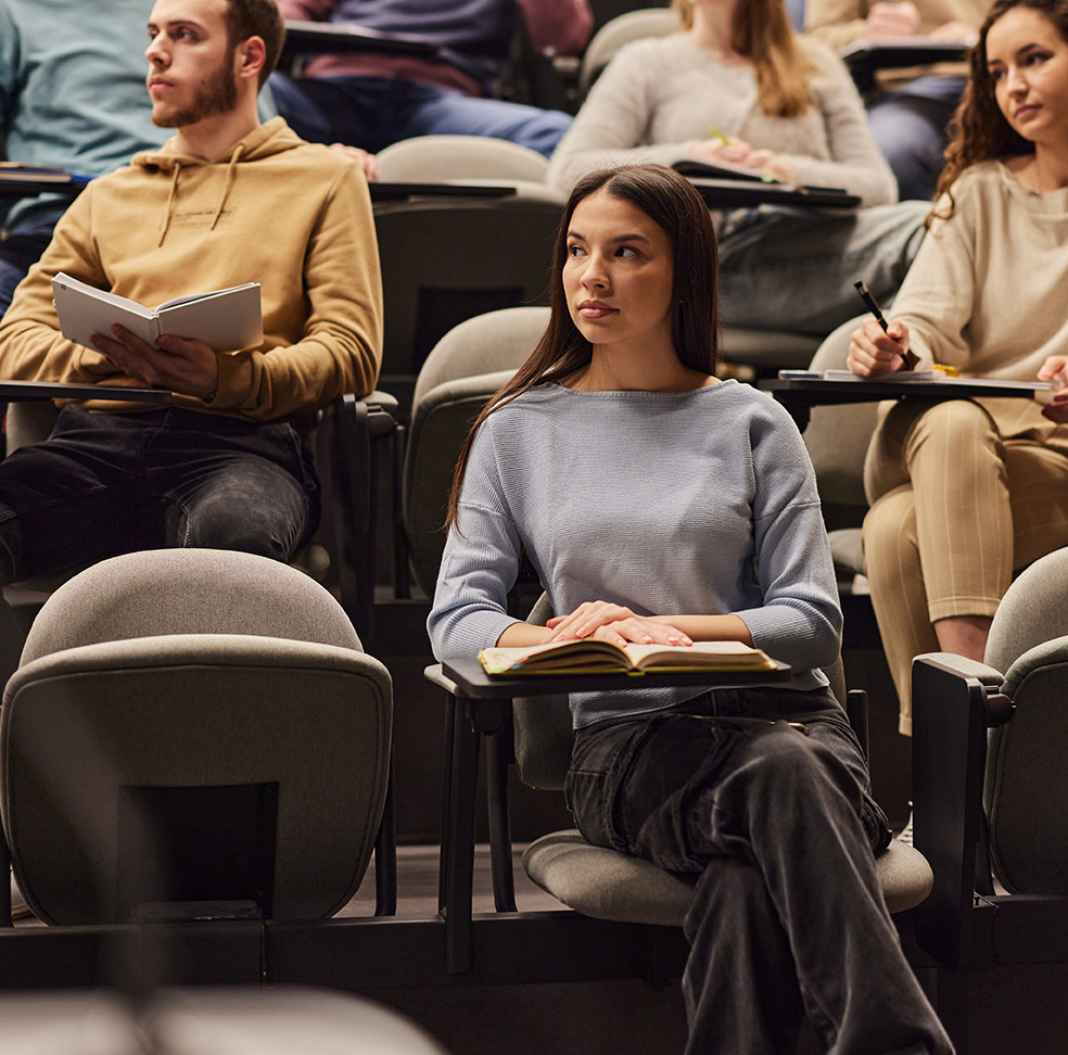 Students in a university classroom