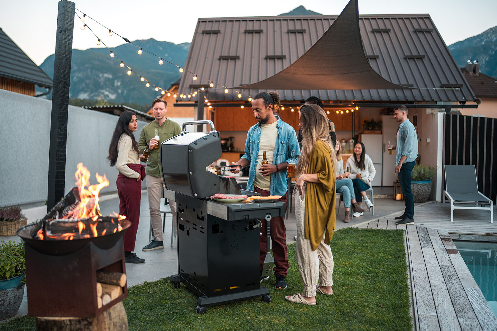 Premium Levella products at an outdoor party